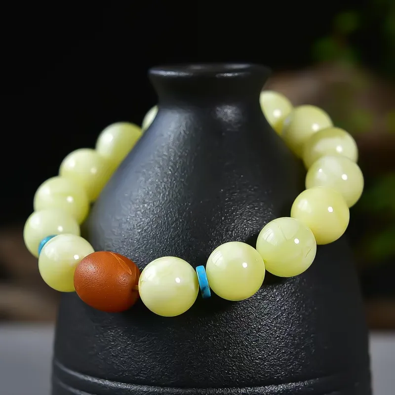 Gu He Amber/Beeswax Bracelets Unisex-5