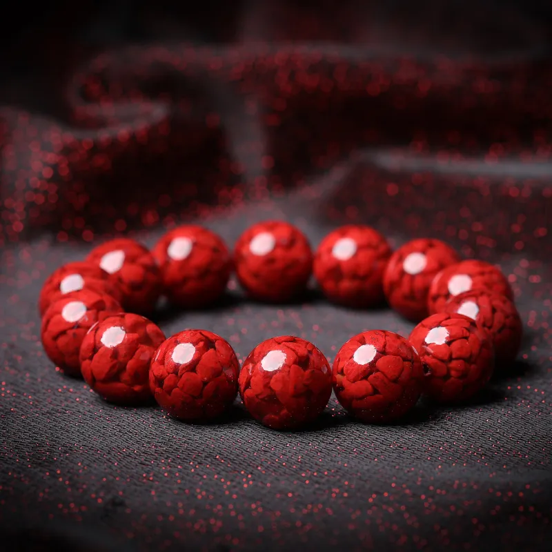 Gu He Reconstructed Cinnabar Jade Bracelets Unisex-20