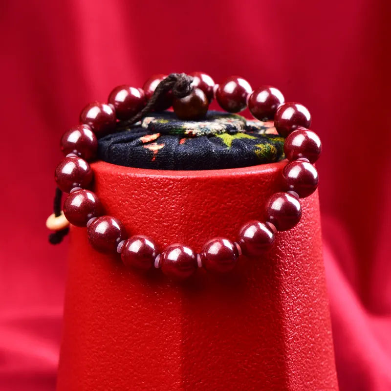 Gu He Natural Cinnabar Jade Bracelets Men's-19