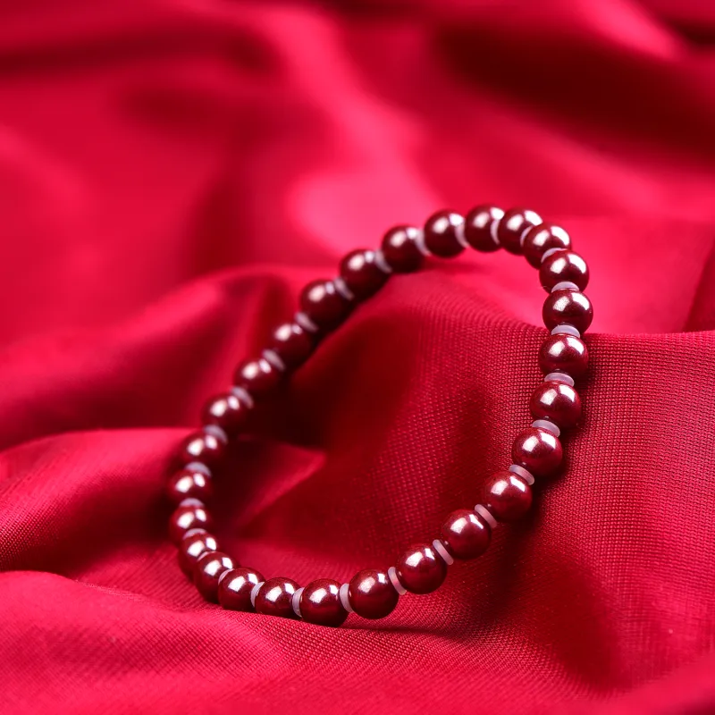 Gu He Natural Cinnabar Jade Bracelets Men's-3