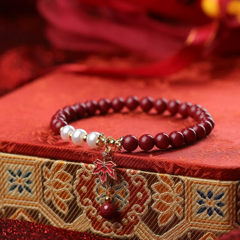 Gu He Reconstructed Cinnabar Bracelets Unisex-1
