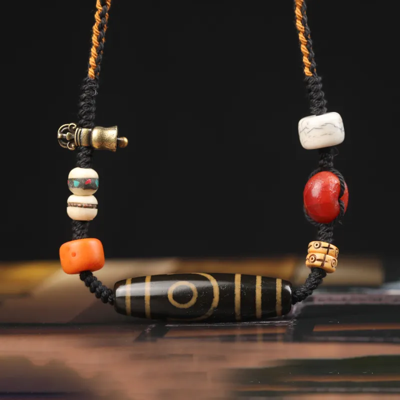 Gu He Natural Agate Jade Necklaces Unisex-4