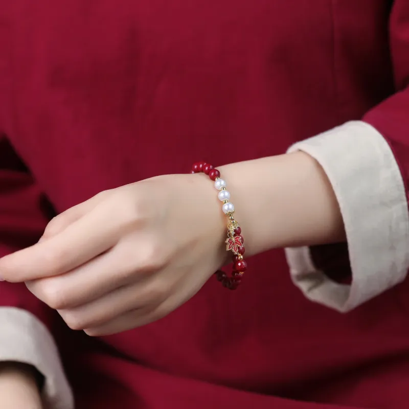 Gu He Reconstructed Cinnabar Bracelets Unisex-4