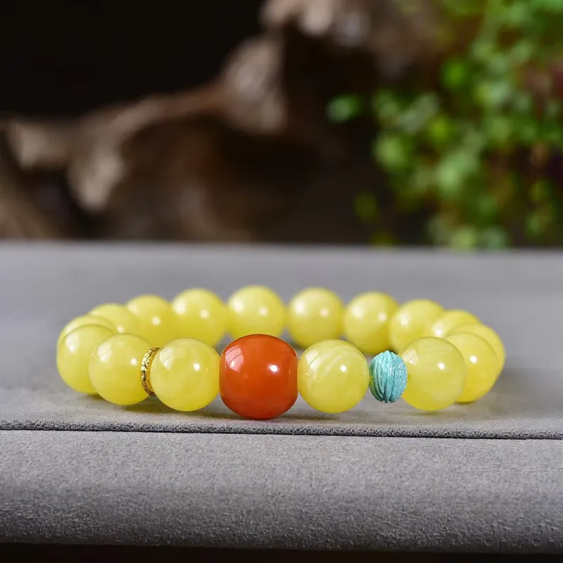 Gu He Amber/Beeswax Bracelets Unisex-4
