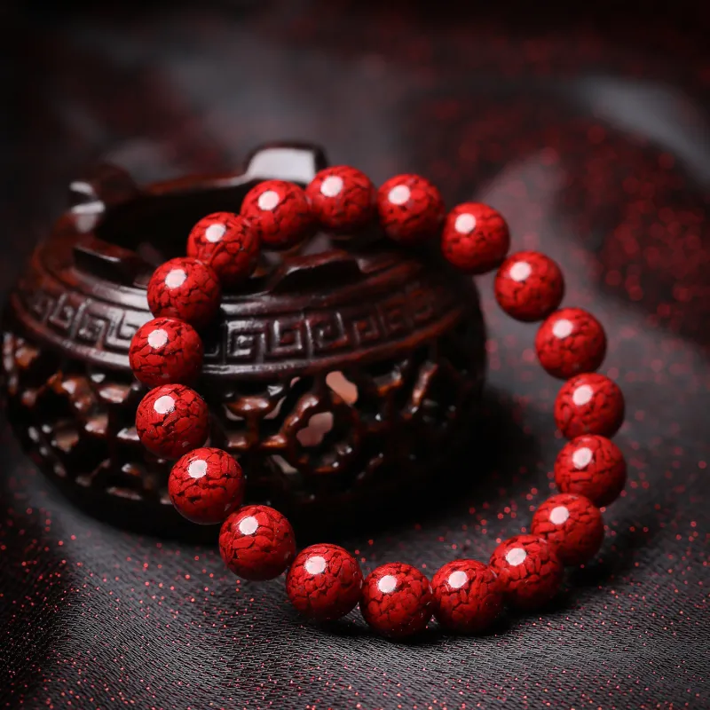 Gu He Reconstructed Cinnabar Jade Bracelets Unisex-13
