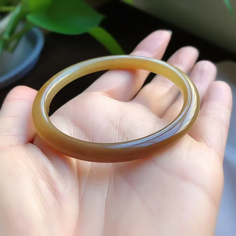Gu He Hetian Jade Bangles Sugar Jade Unisex-6