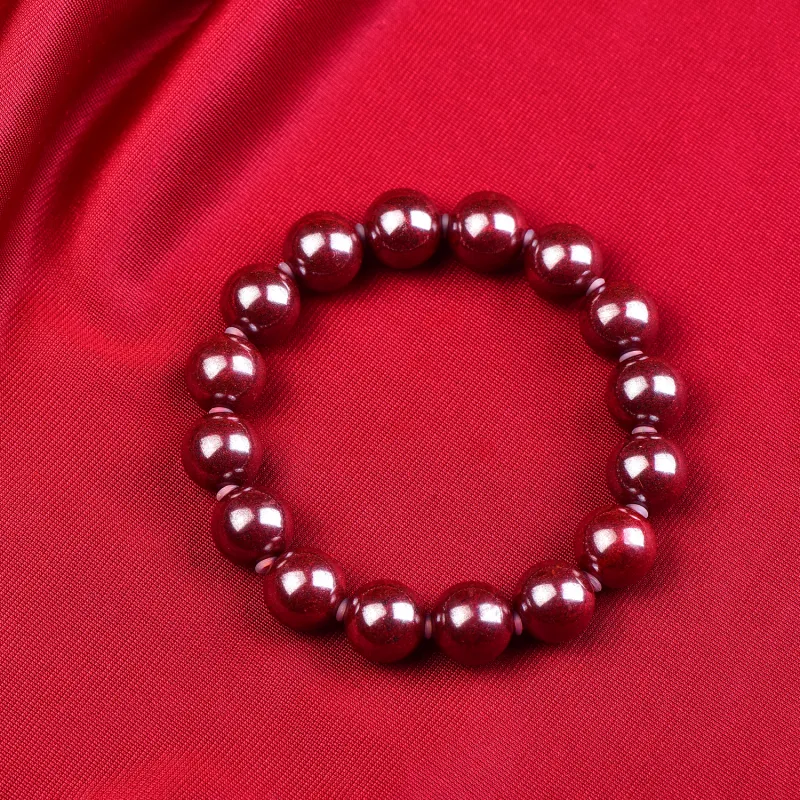 Gu He Natural Cinnabar Jade Bracelets Men's-22