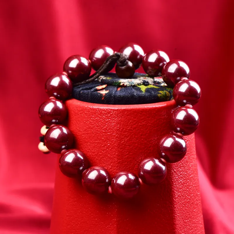 Gu He Natural Cinnabar Jade Bracelets Men's-33