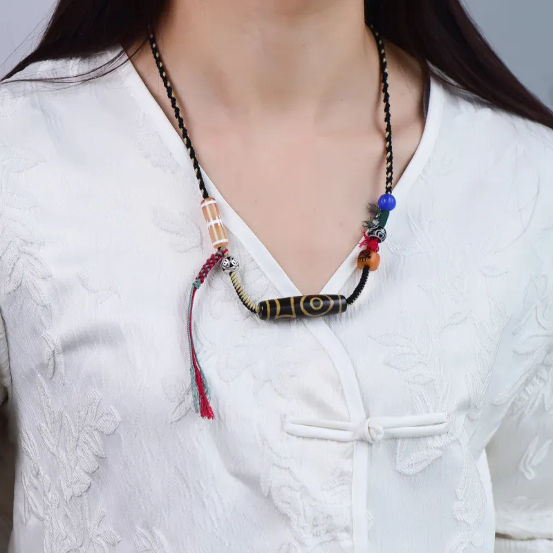 Gu He Agate Jade Necklaces Unisex-6