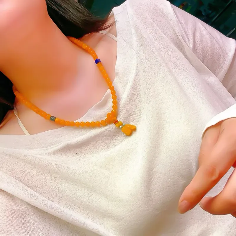 Gu He Amber/Beeswax Fine Jade Bracelets Unisex-1