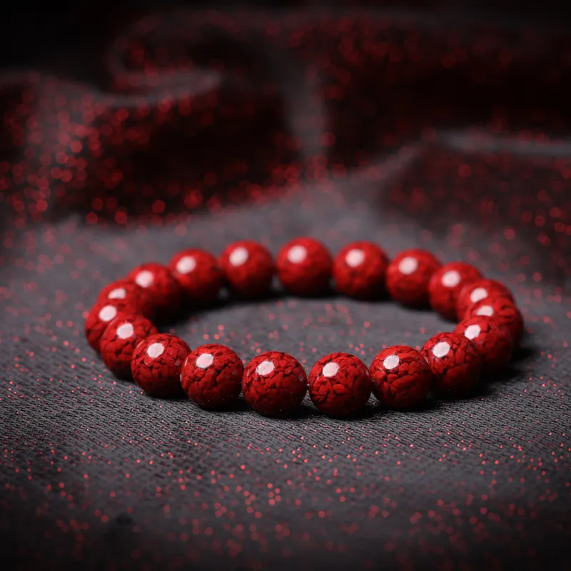 Gu He Reconstructed Cinnabar Jade Bracelets Unisex-7