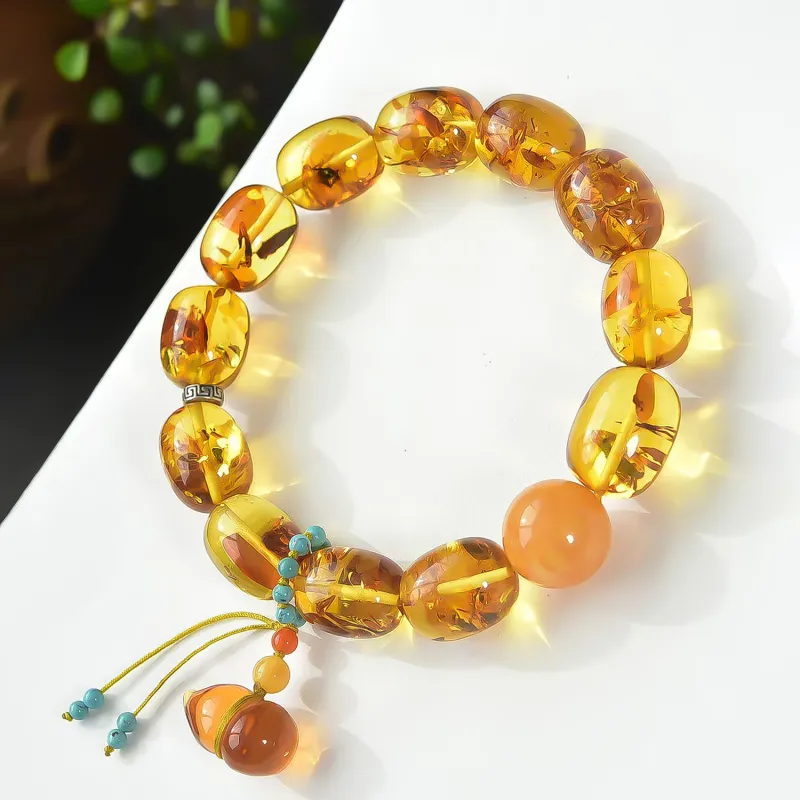 Gu He Amber Jade Bracelets Unisex-5