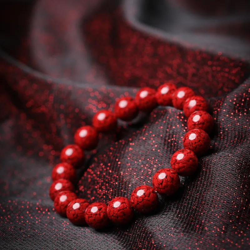 Gu He Reconstructed Cinnabar Jade Bracelets Unisex-15