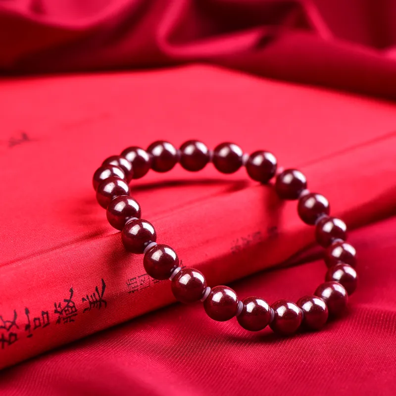 Gu He Natural Cinnabar Jade Bracelets Men's-11