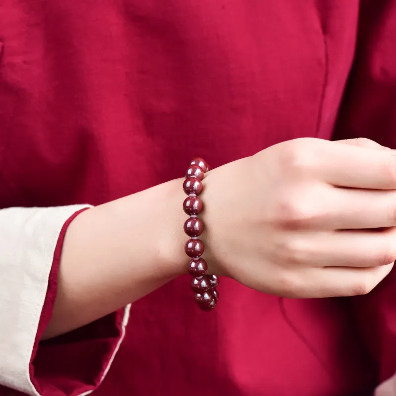 Gu He Natural Cinnabar Jade Bracelets Men's-20