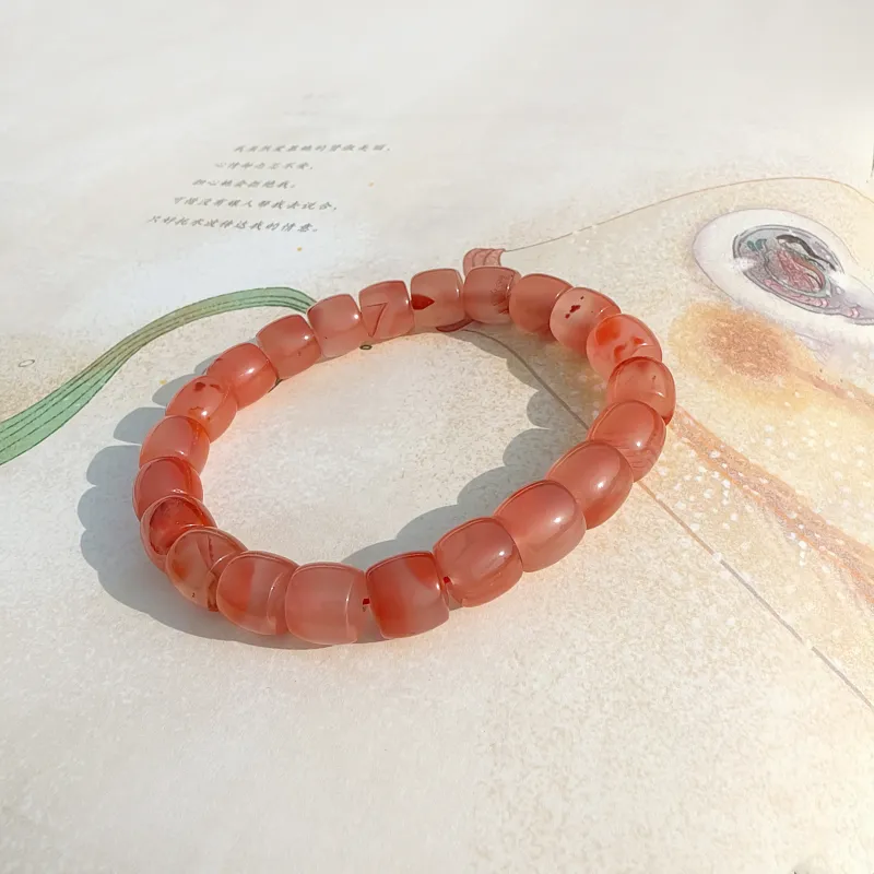 Gu He Southern Red Agate Jade Bracelets Unisex-2