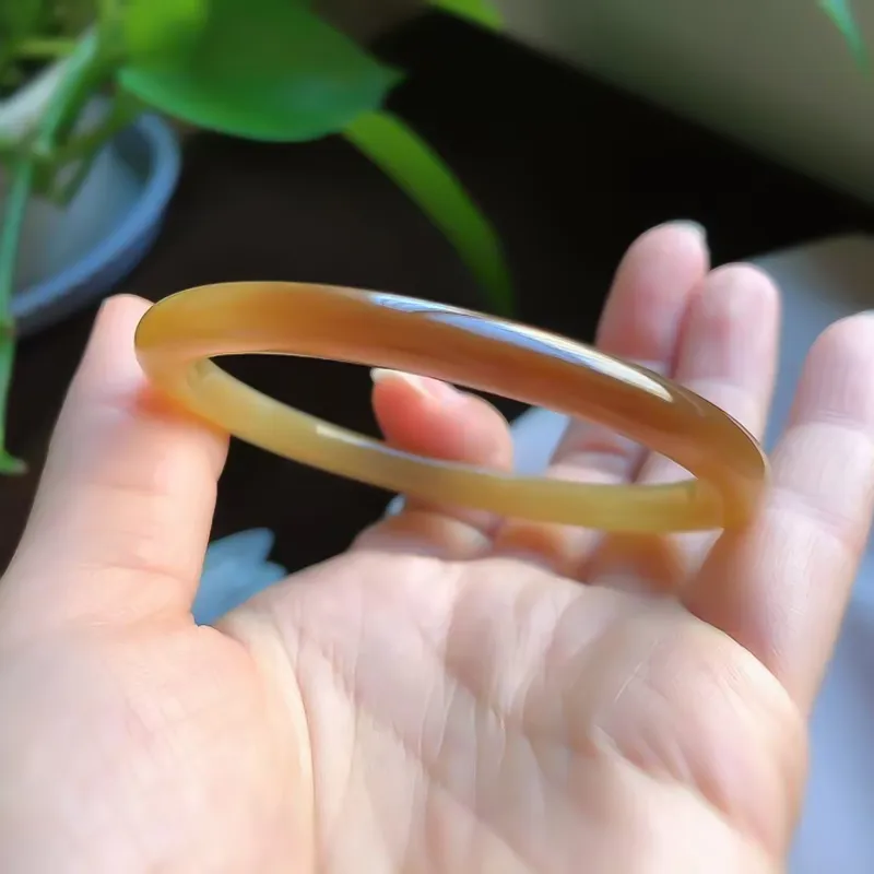 Gu He Hetian Jade Bangles Sugar Jade Unisex-2