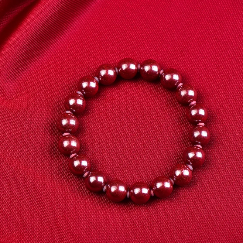 Gu He Natural Cinnabar Jade Bracelets Men's-15