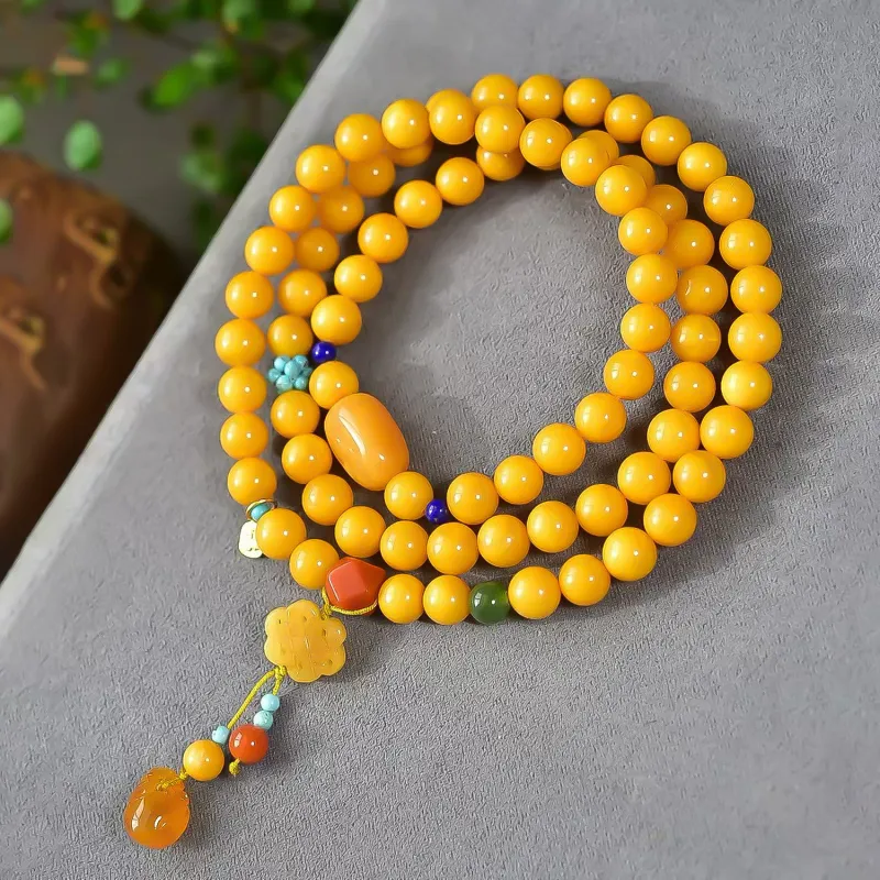 Gu He Amber/Beeswax Bracelets Unisex-7