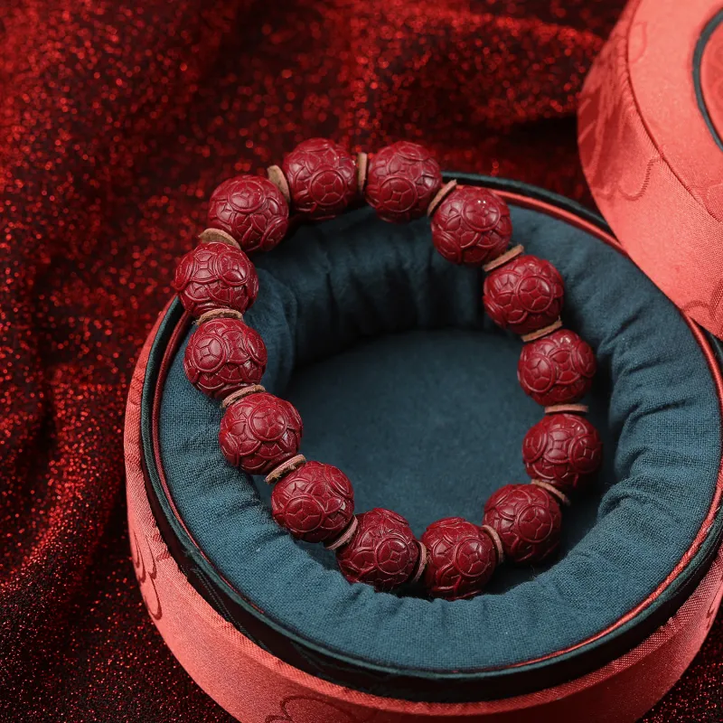 Gu He Reconstructed Cinnabar Bracelets Unisex-4