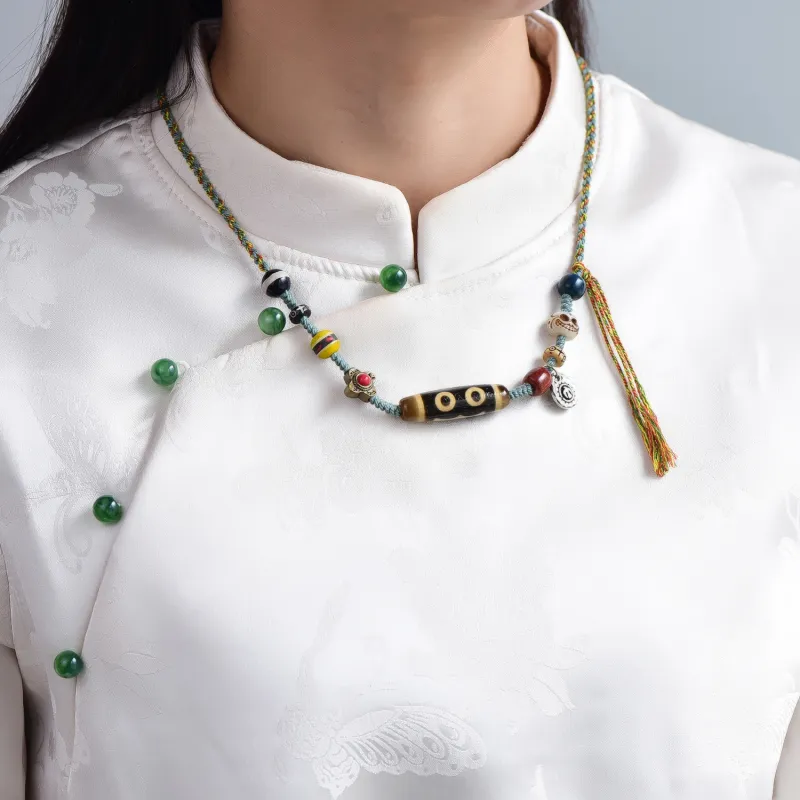 Gu He Agate Jade Necklaces Unisex-7