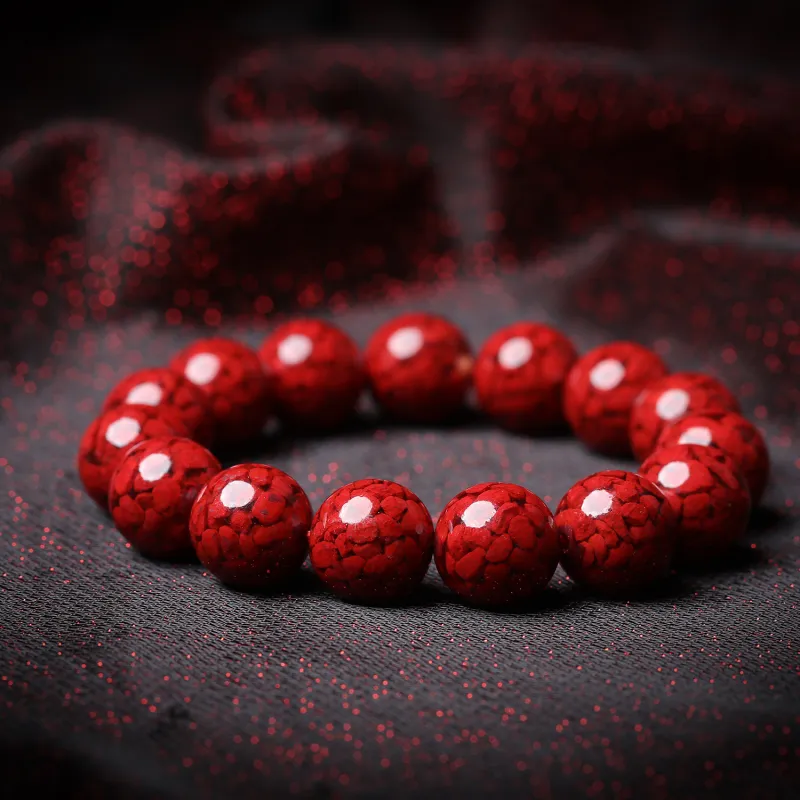 Gu He Reconstructed Cinnabar Jade Bracelets Unisex-18