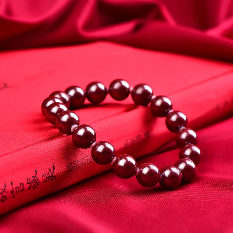 Gu He Natural Cinnabar Jade Bracelets Men's-18