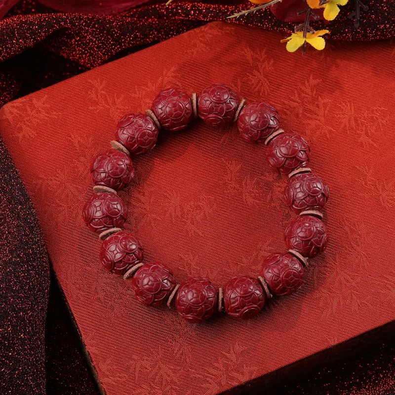 Gu He Reconstructed Cinnabar Bracelets Unisex-3