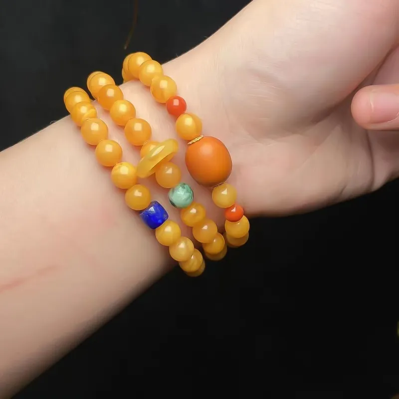 Gu He Amber/Beeswax Bracelets Unisex-6