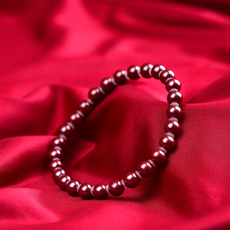 Gu He Natural Cinnabar Jade Bracelets Men's-10