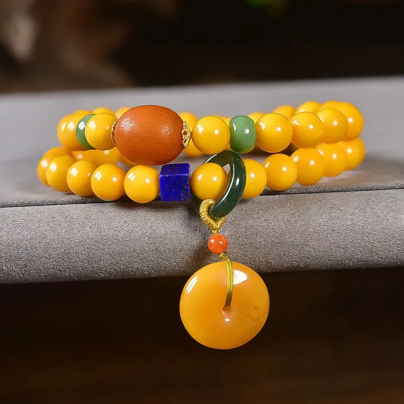 Gu He Amber/Beeswax Bracelets Unisex-4
