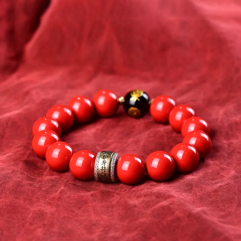 Gu He Reconstructed Cinnabar Jade Bracelets Unisex-18