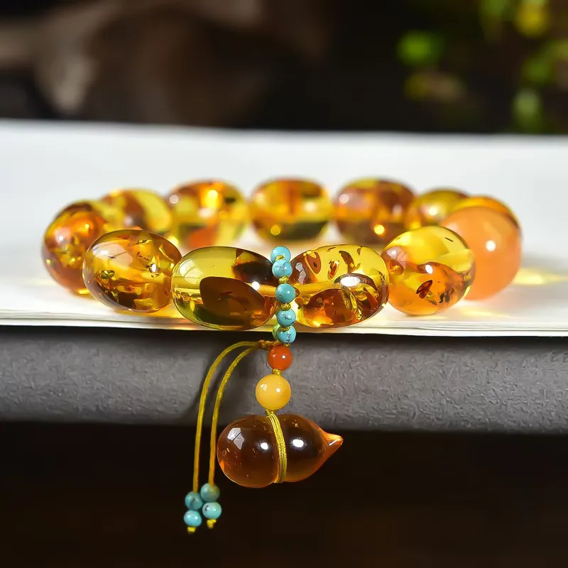 Gu He Amber Jade Bracelets Unisex-3