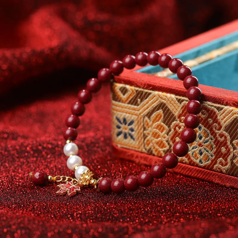 Gu He Reconstructed Cinnabar Bracelets Unisex-2