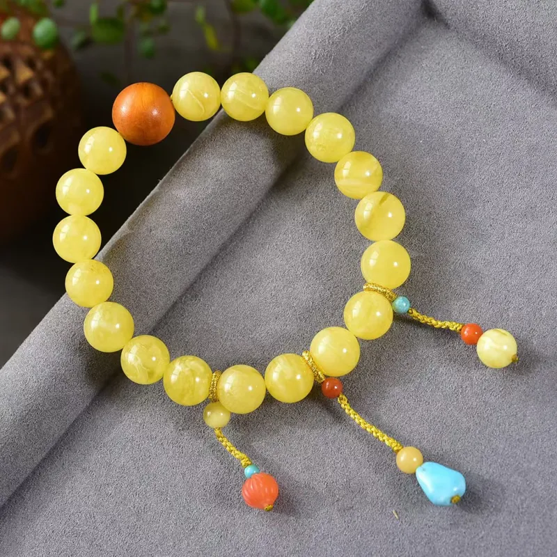 Gu He Amber/Beeswax Bracelets Unisex-5