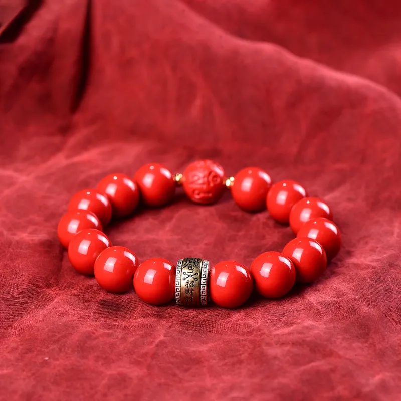 Gu He Reconstructed Cinnabar Jade Bracelets Unisex-8