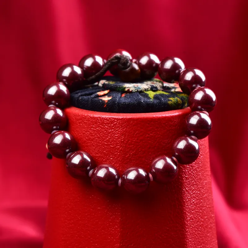 Gu He Natural Cinnabar Jade Bracelets Men's-26