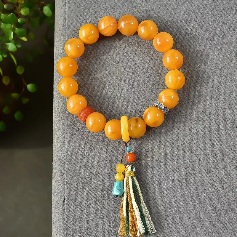 Gu He Amber/Beeswax Jade Bracelets Unisex-2