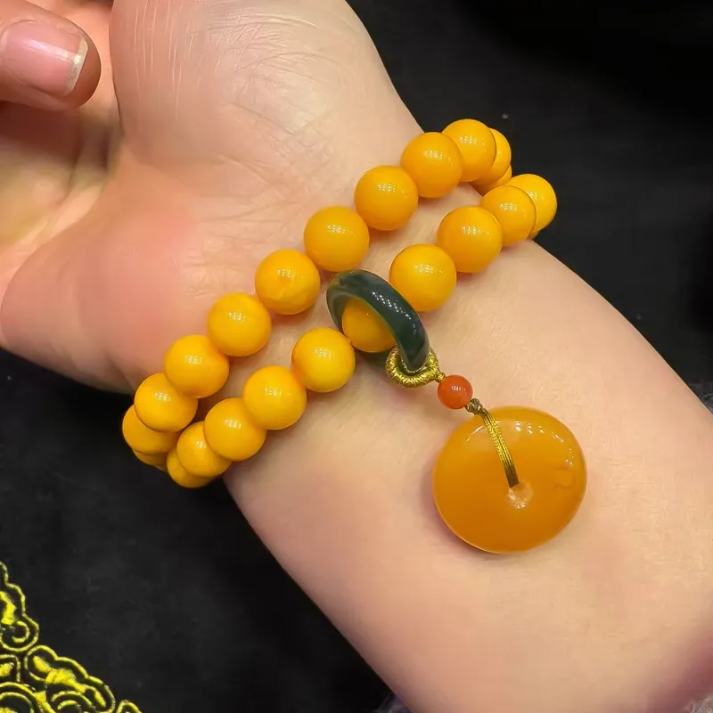 Gu He Amber/Beeswax Bracelets Unisex-6