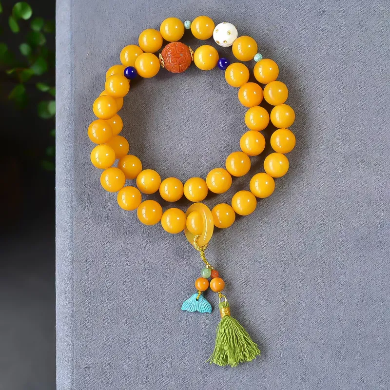 Gu He Amber/Beeswax Bracelets Unisex-1