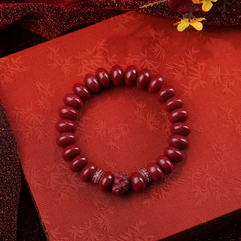 Gu He Reconstructed Cinnabar Bracelets Unisex-5