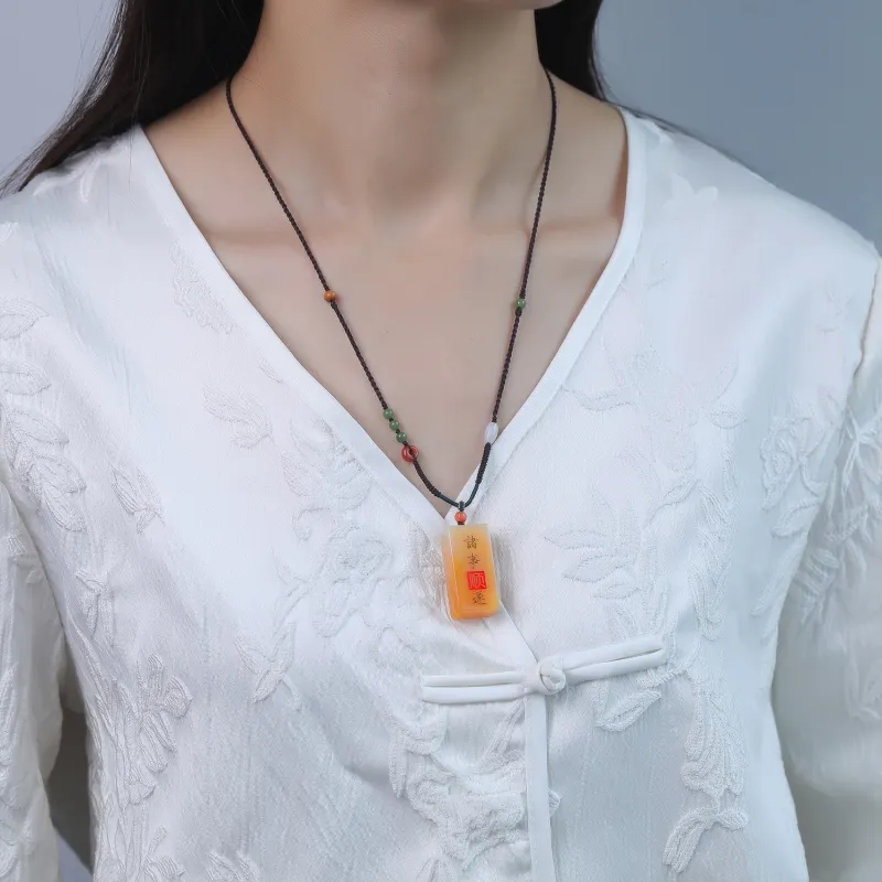 Gu He Jade Necklaces Unisex-7