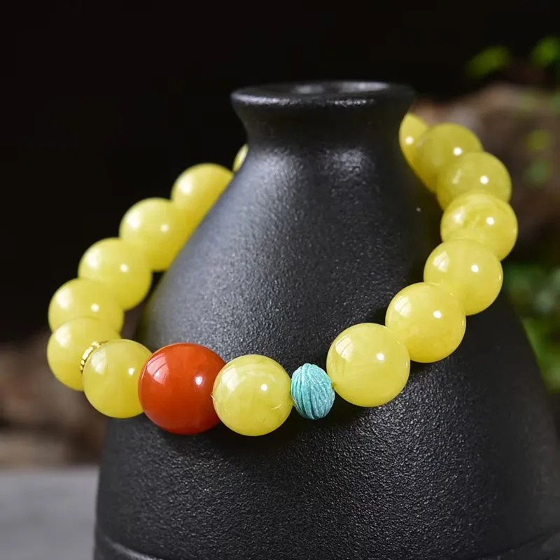 Gu He Amber/Beeswax Bracelets Unisex-3