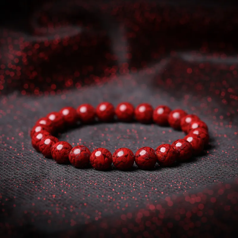 Gu He Reconstructed Cinnabar Jade Bracelets Unisex-4