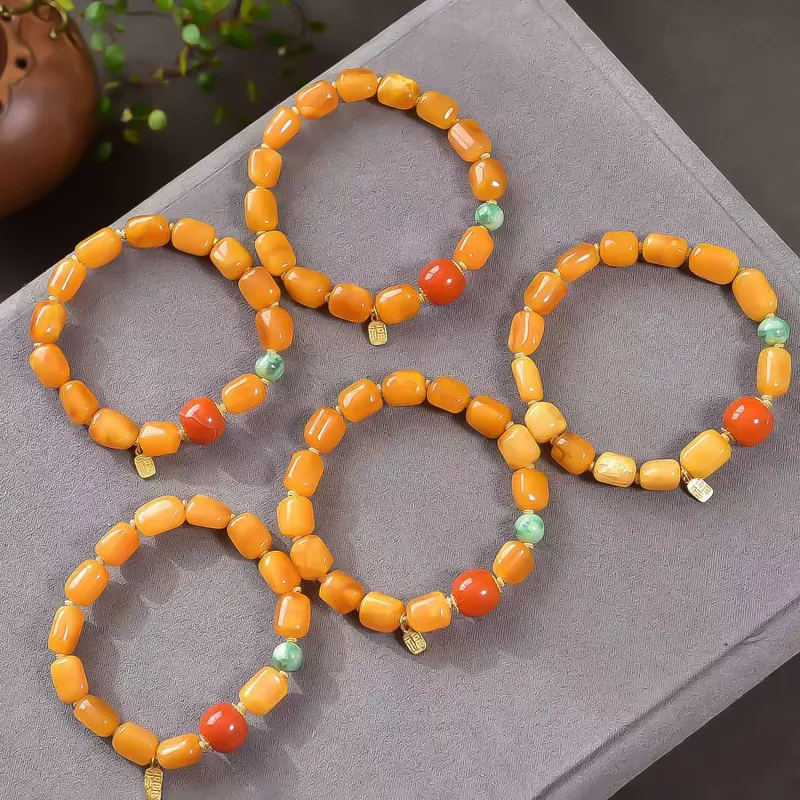Gu He Amber/Beeswax Bracelets Unisex-6