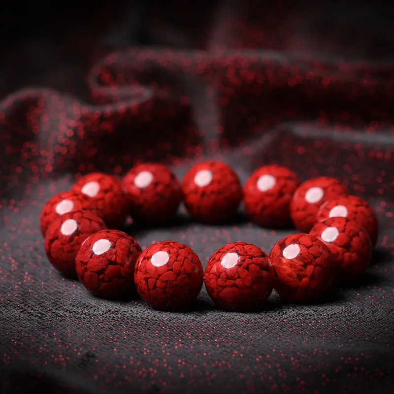 Gu He Reconstructed Cinnabar Jade Bracelets Unisex-24