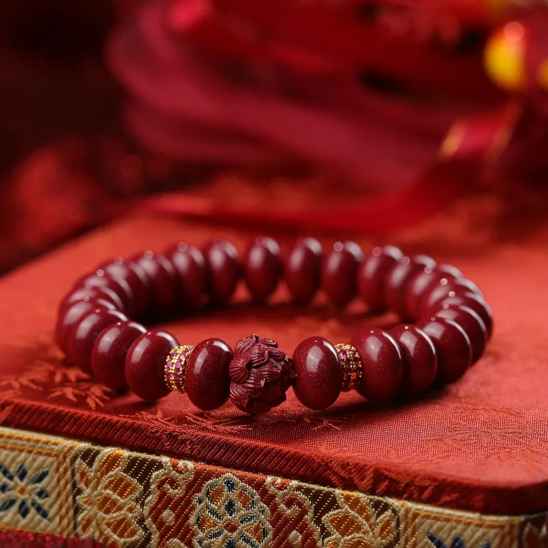 Gu He Reconstructed Cinnabar Bracelets Unisex-1