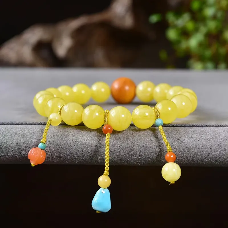 Gu He Amber/Beeswax Bracelets Unisex-3