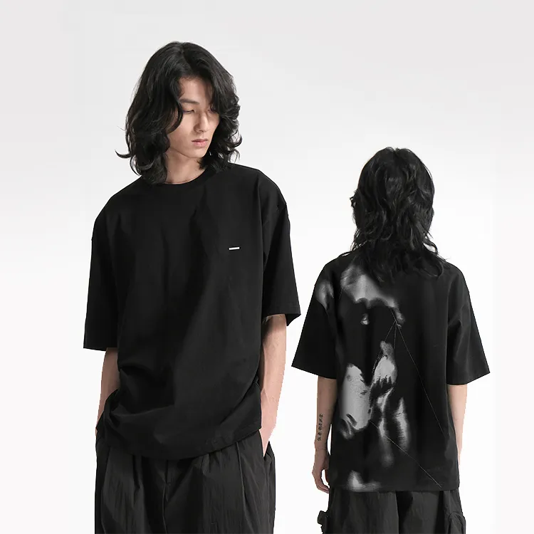 HUANXIANGZHE T Shirts Unisex Black-2