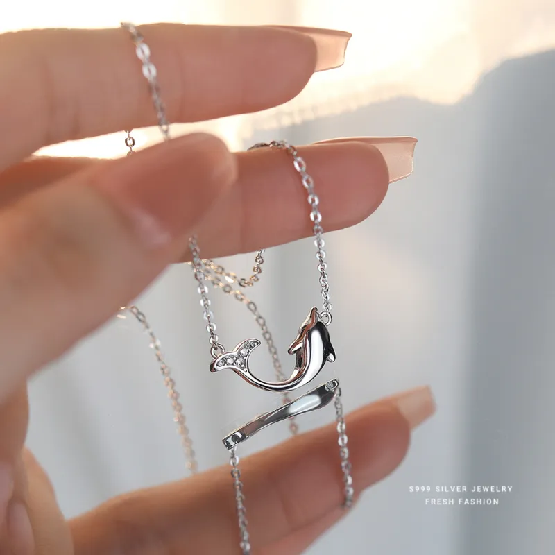 MOVER S999 Fine Silver Necklaces Women's-2